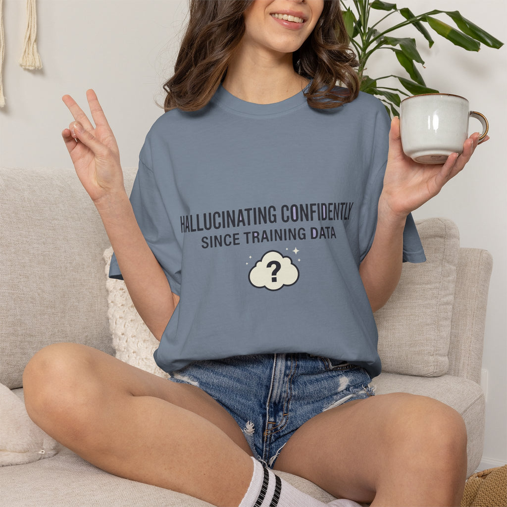Hallucinating Confidently Funny AI Shirt, Programmer Humor Tee, Machine Learning Joke, Sarcastic Developer Gift, Computer Geek T-Shirt
