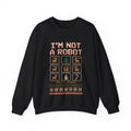 I'm Not a Robot Ugly Christmas Sweatshirt, Funny Captcha Reindeer Crewneck, Programmer IT Tech Nerd Gift, Geeky Knit Look Xmas Sweater