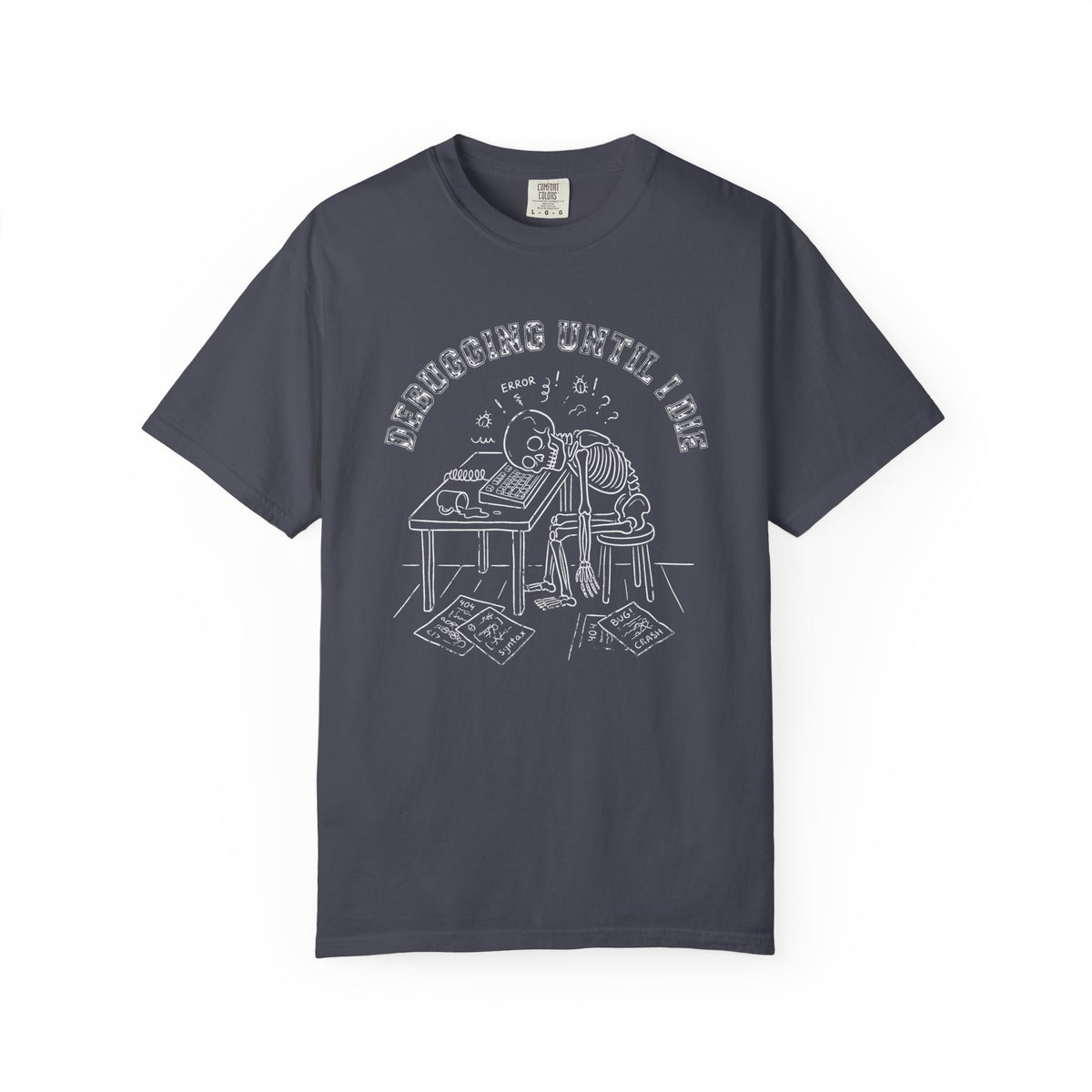 Debugging Until I Die Shirt, Funny Programmer Halloween Tee, Skeleton Coder T-Shirt, Software Developer Gift, Computer Nerd Tee