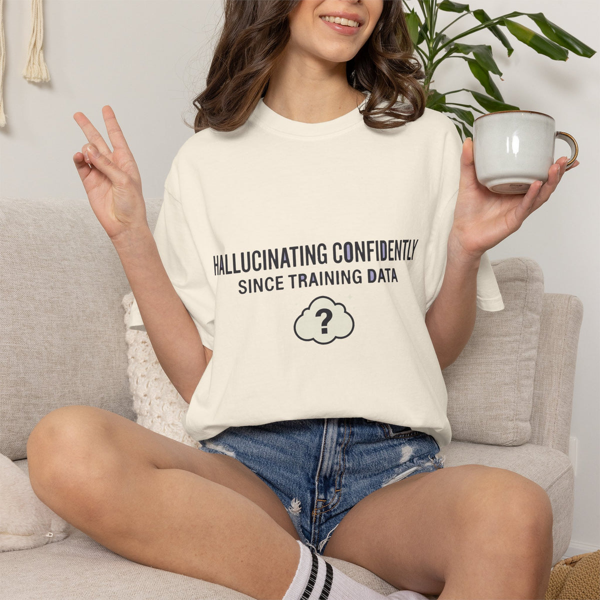 Hallucinating Confidently Funny AI Shirt, Programmer Humor Tee, Machine Learning Joke, Sarcastic Developer Gift, Computer Geek T-Shirt