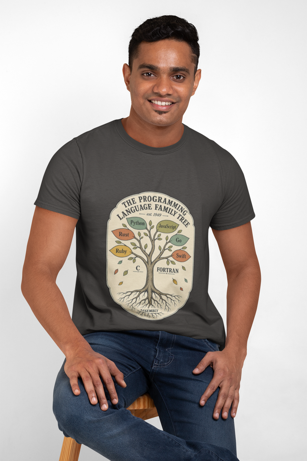 Programming Language Family Tree Shirt, Computer Science Tee, Coder History Chart, Software Engineer Gift, Programmer T-Shirt