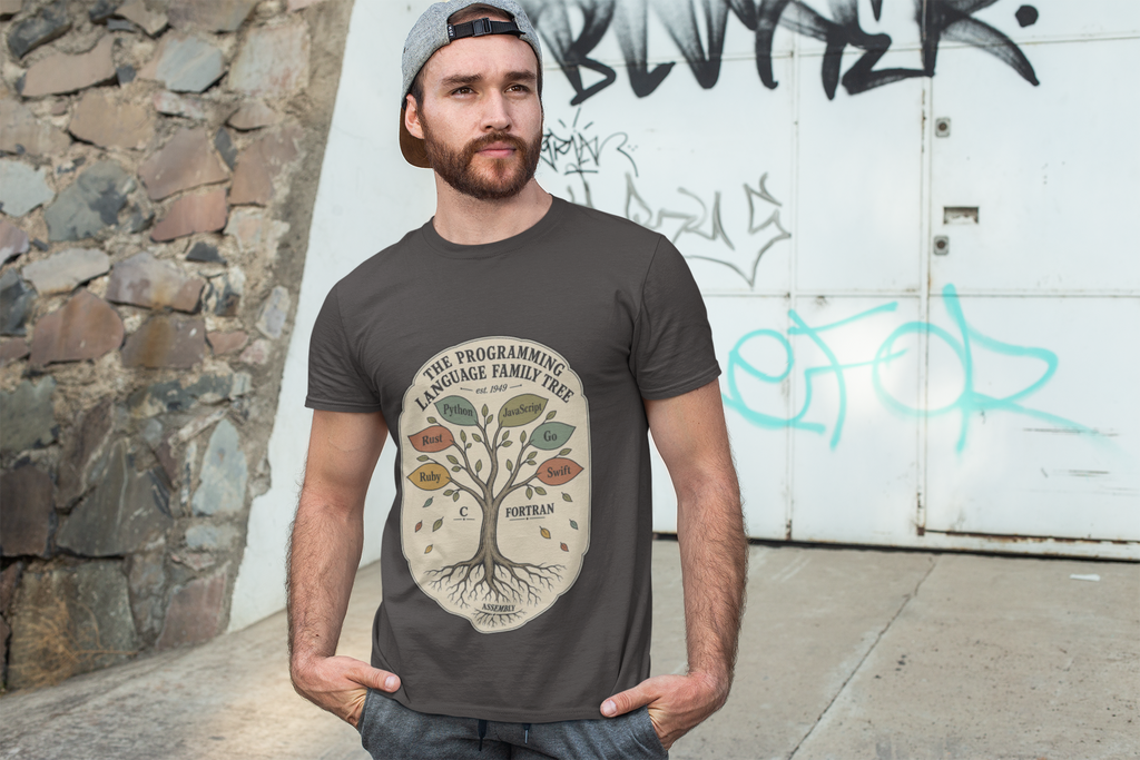Programming Language Family Tree Shirt, Computer Science Tee, Coder History Chart, Software Engineer Gift, Programmer T-Shirt