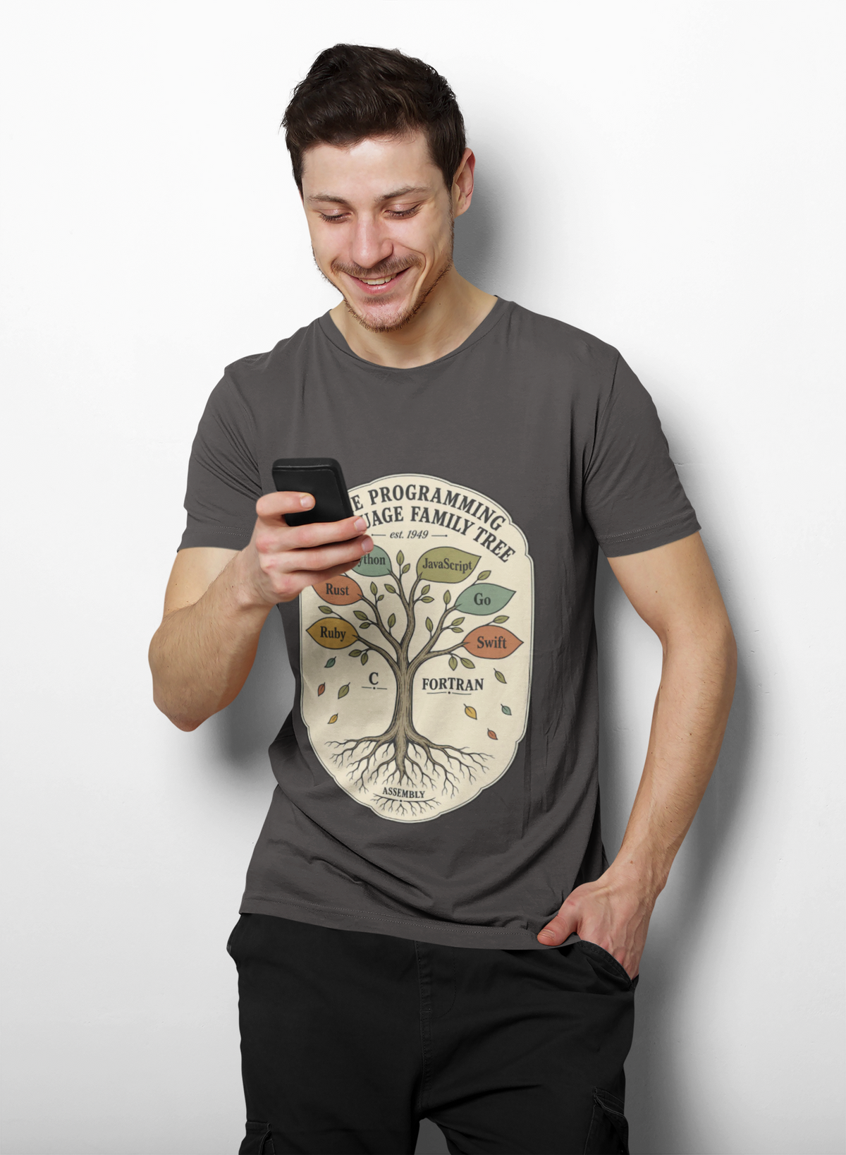 Programming Language Family Tree Shirt, Computer Science Tee, Coder History Chart, Software Engineer Gift, Programmer T-Shirt