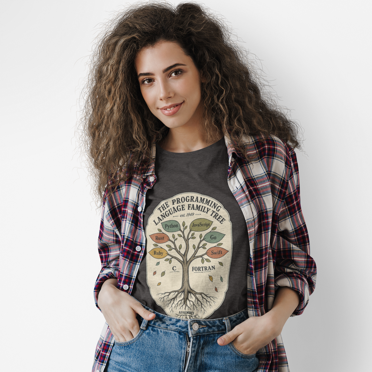 Programming Language Family Tree Shirt, Computer Science Tee, Coder History Chart, Software Engineer Gift, Programmer T-Shirt