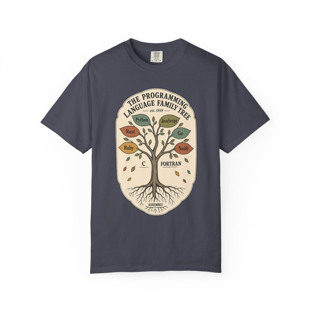 Programming Language Family Tree Shirt, Computer Science Tee, Coder History Chart, Software Engineer Gift, Programmer T-Shirt
