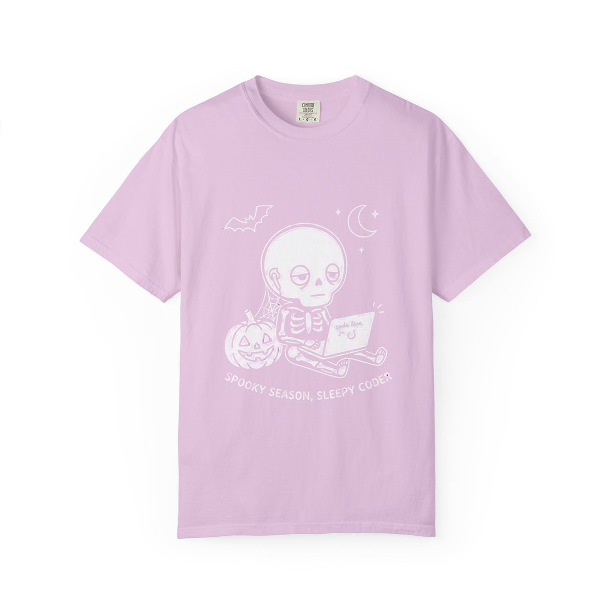Spooky Season Sleepy Coder Shirt, Cute Skeleton Programmer Tee, Halloween Coding Shirt, Computer Nerd Gift, Funny Developer T-Shirt
