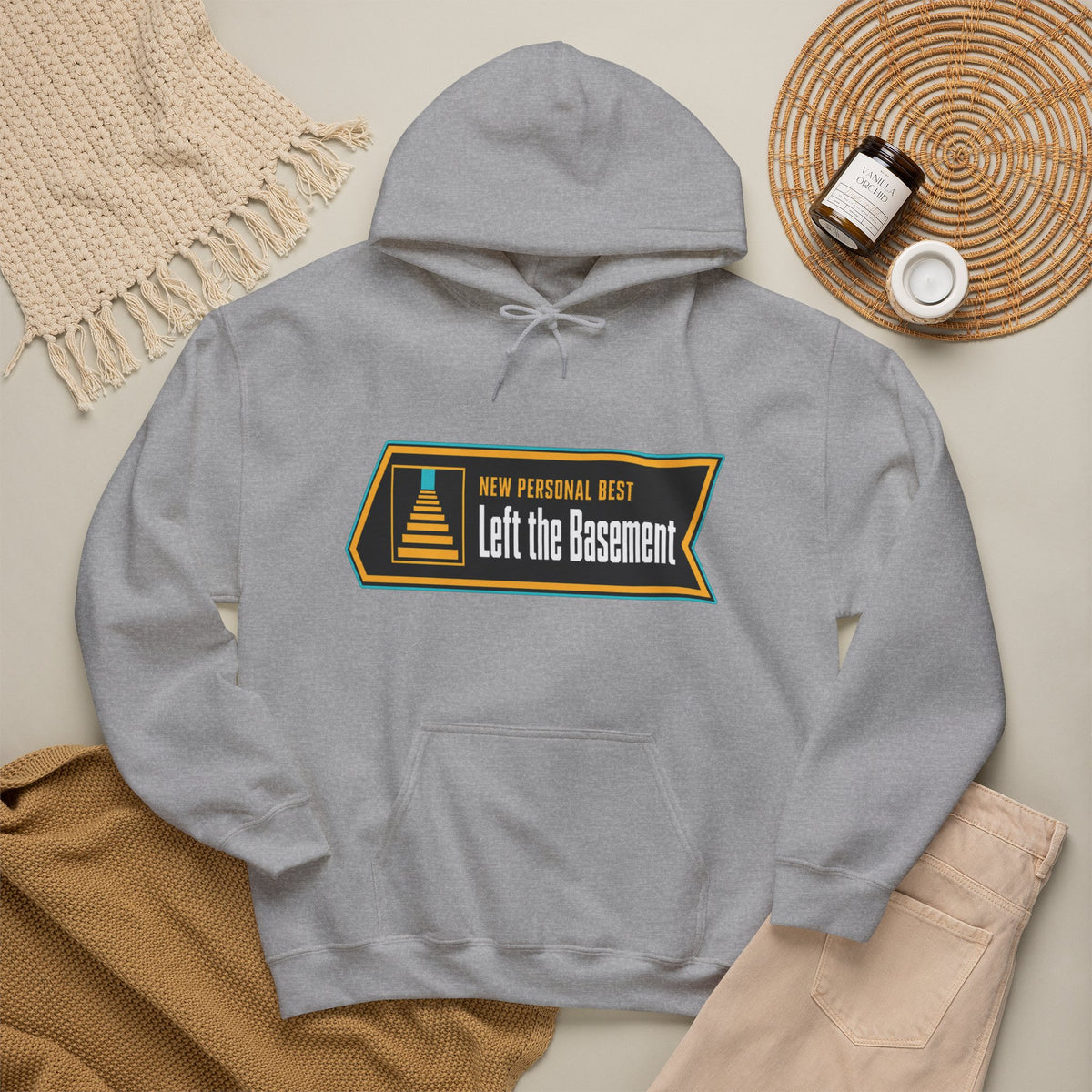 New Personal Best Left the Basement Funny Programmer Hoodie, Computer Geek Sweatshirt, Sarcastic Coder Gift, Nerdy IT Humor Pullover