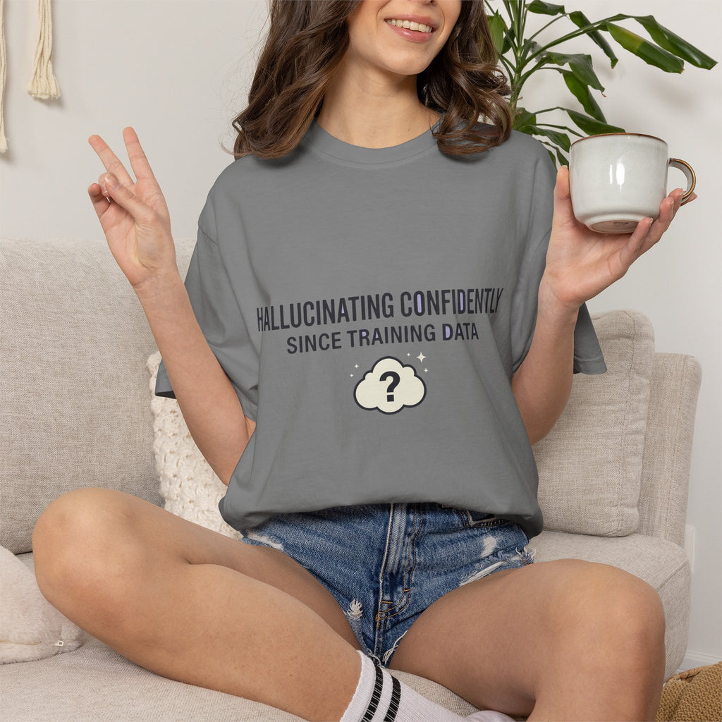 Hallucinating Confidently Funny AI Shirt, Programmer Humor Tee, Machine Learning Joke, Sarcastic Developer Gift, Computer Geek T-Shirt